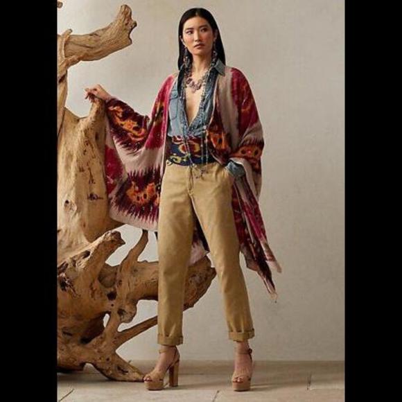 [SOLD] RALPH LAUREN PURPLE LABEL Sz XS - S Ruana Ikat Sequin Shawl COLLECTION - Picture 1 of 11